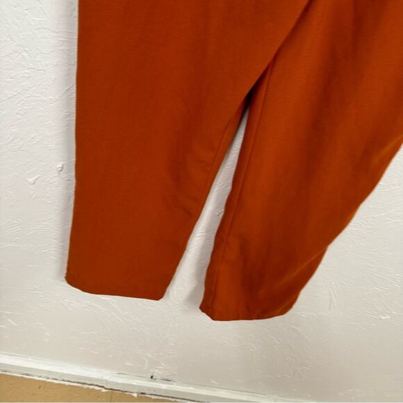 ASOS Orange Wrap Front Wide Leg Jumpsuit Womens 4 No Belt Fall Casual Collar - Picture 4 of 12